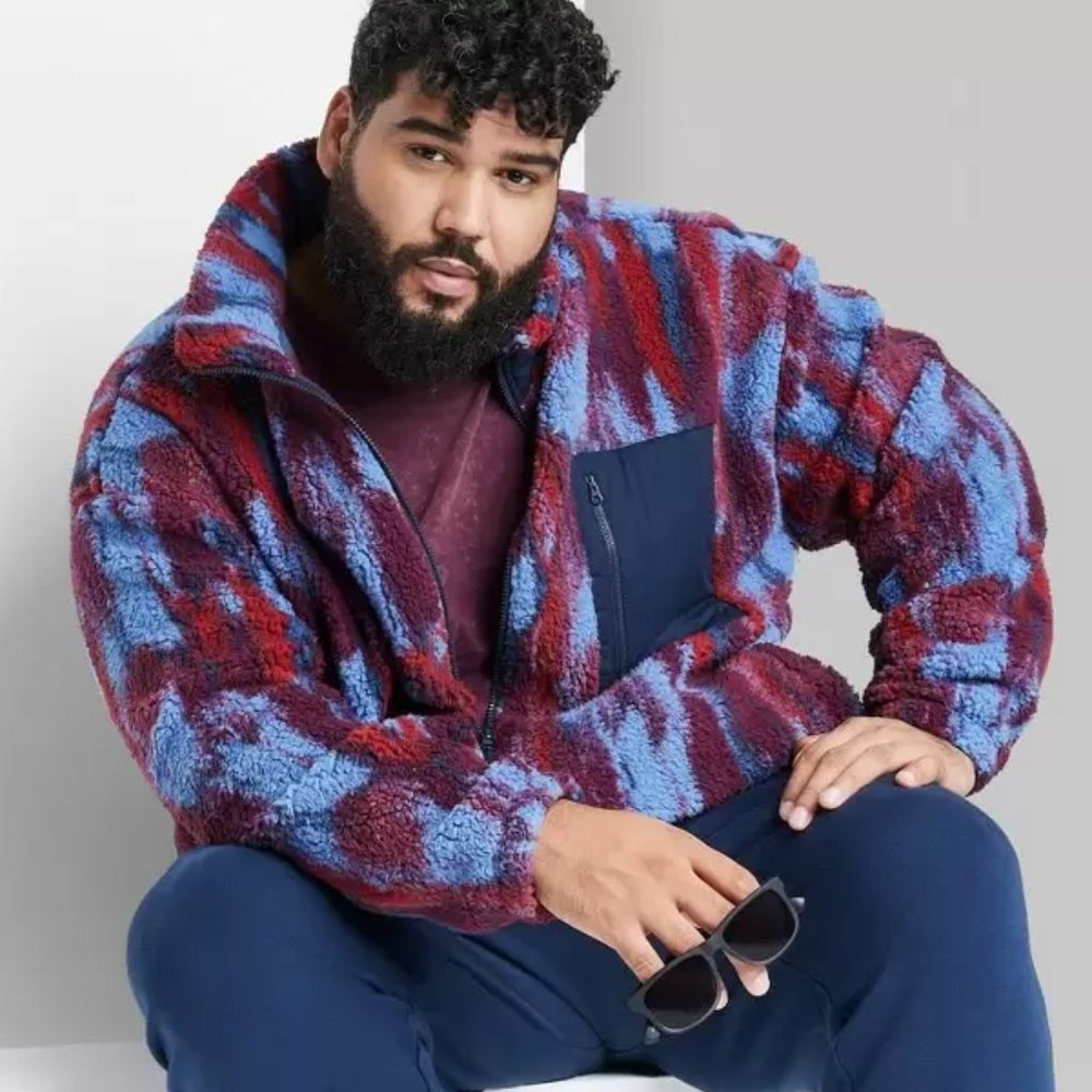 NEW! Men's Big & Tall Full Zip Polar Fleece Sweatshirt - Original Use Dark Blue